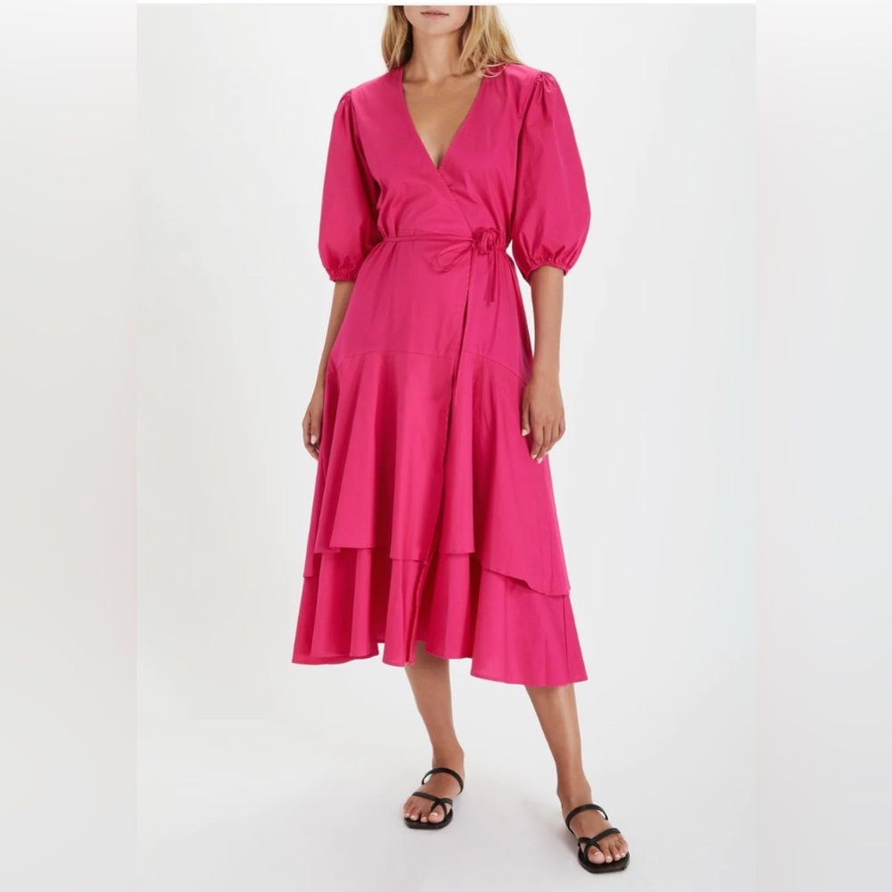 Kirna Zabete Charlotte Elegant Pink Wrap Dress